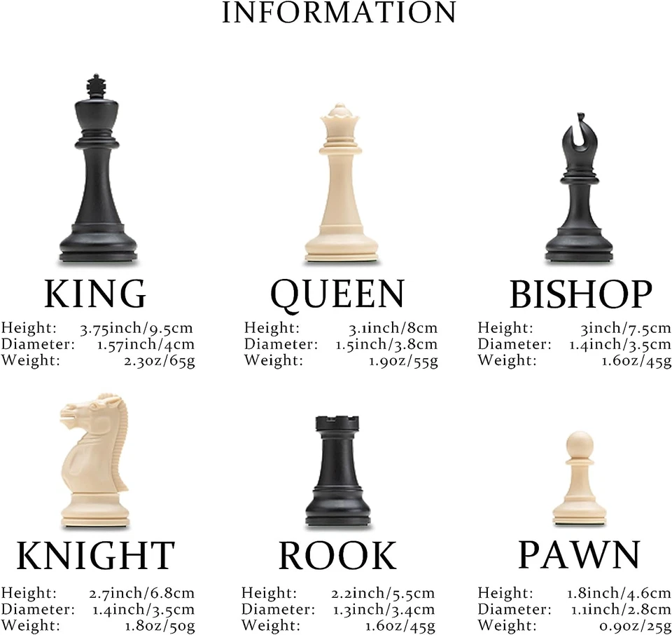 Juego de ajedrez de torneo/Tablero de ajedrez plegable de silicona de 20""X20""/3,75"" King Heig Foto 4 de 4