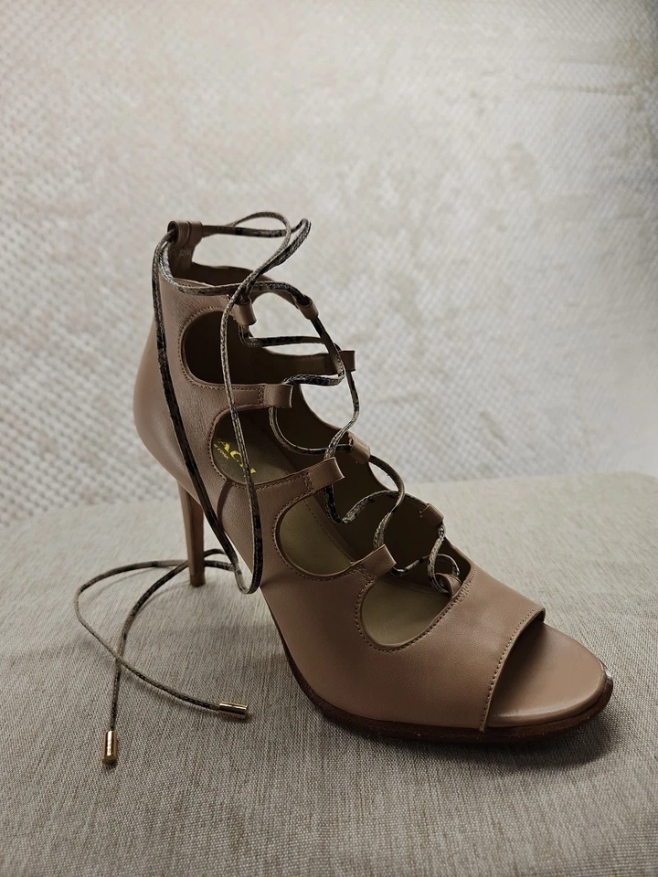 Coach Kira Lace Up-Up-Up Elegant Fun Open Toe Pinky Nude Sz 7.5 B Pre-loved - Image 2 of 4