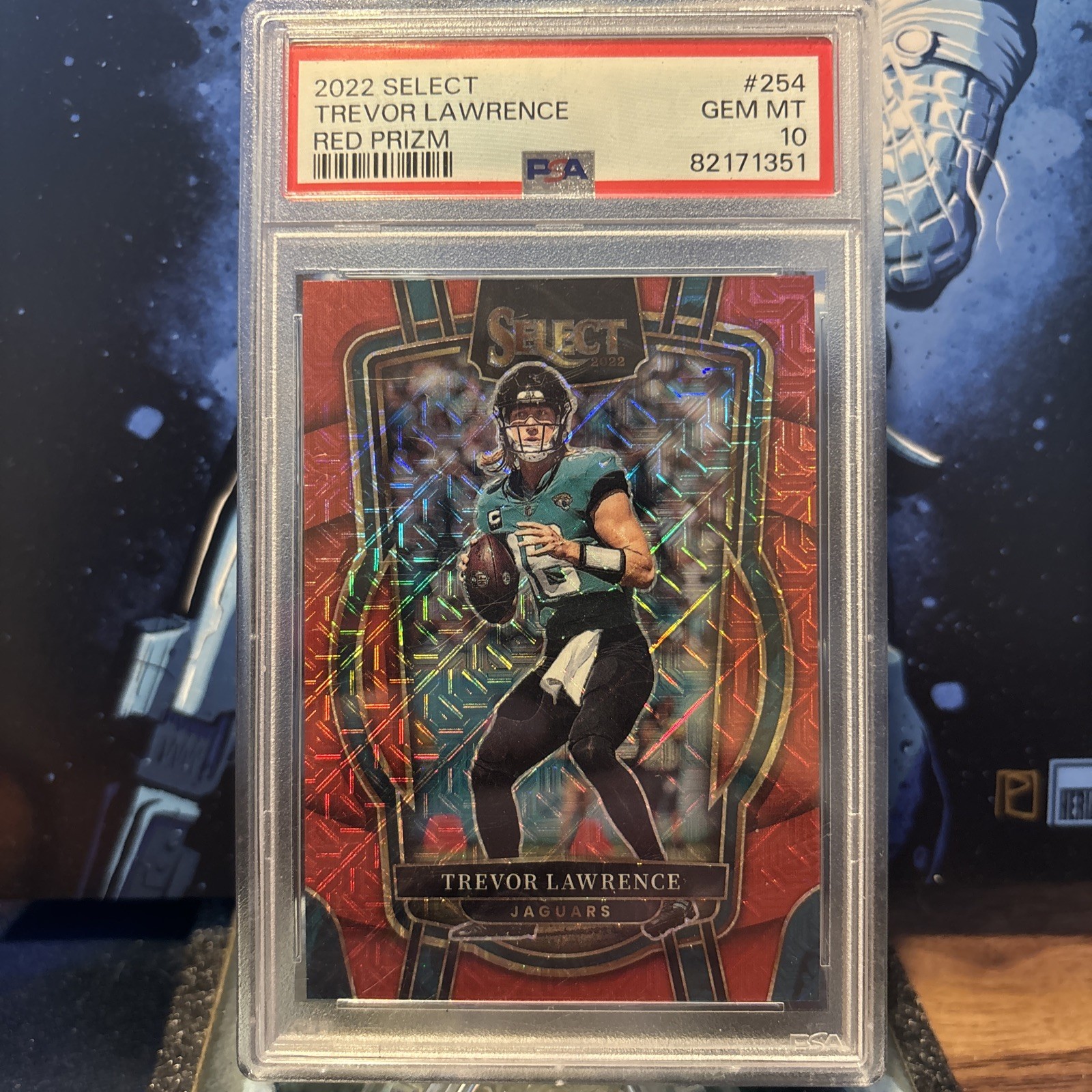 2022 Panini Select #254 Trevor Lawrence Red Prizm Club Level 49/49 Last On Print