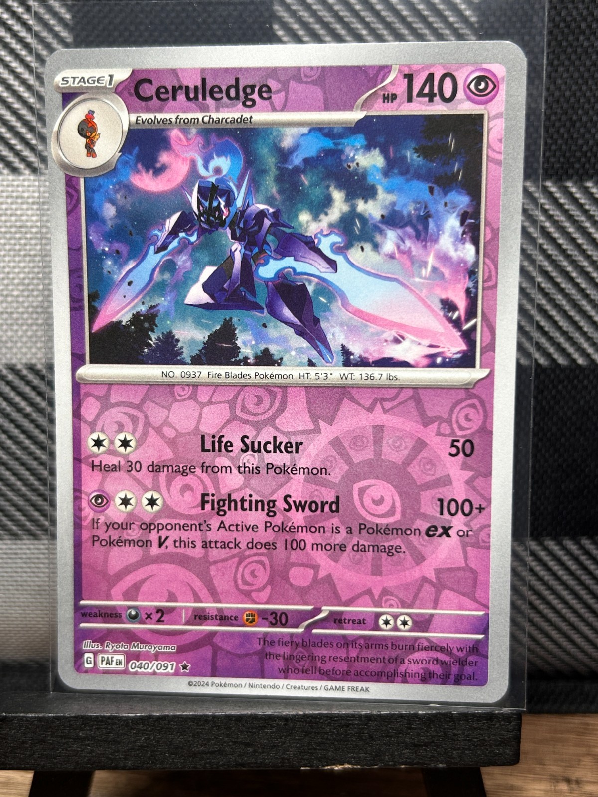 Pokemon TCG: Ceruledge 40/91, Paldean Fates _ REVERSE HOLO