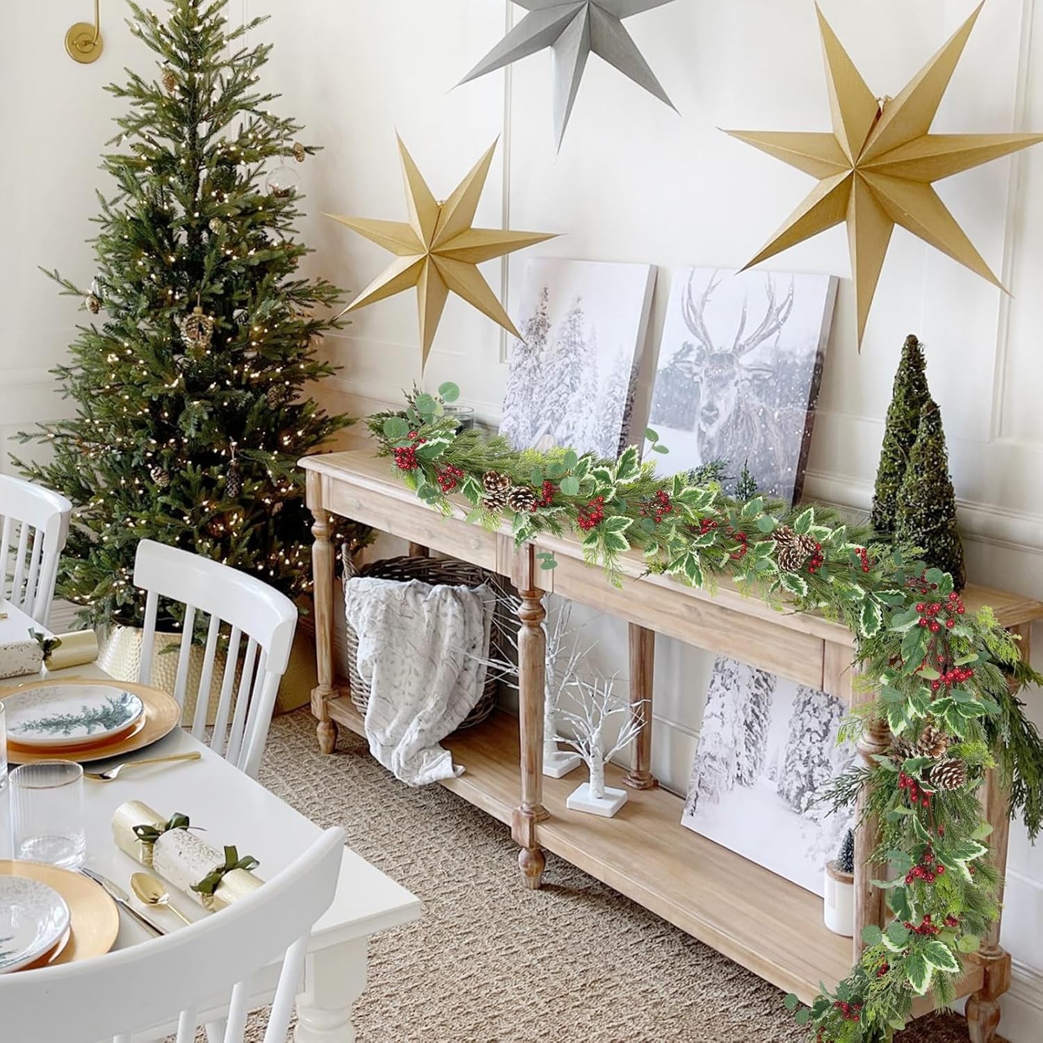 6.6ft Artificial Christmas Garland Real Touch Cedar Greenery Holiday Decor