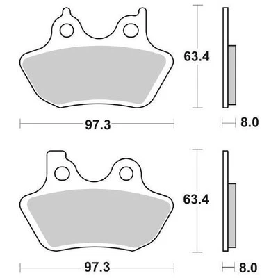 Plaquettes De Frein Avant SBS 826 HS HARLEY DAVIDSON FLTR ROAD GLIDE 1450 2005 - Photo 1/4