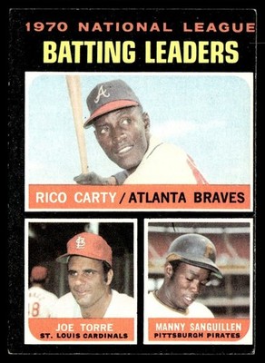 1971 Topps Baseball Card Carty Torre Sanguillen Batting Leaders #62 EX+