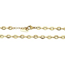 18K Gold Filled Tarnish-Free 16"  1" Puffed Mariner Anchor Link Chain Necklace
