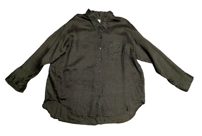 Aritzia Wilfred Blouse 100% Linen Size XS Oversized Button Up Long Sleeve