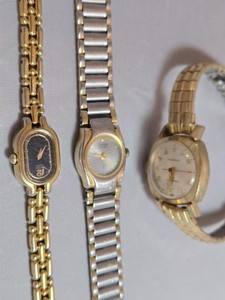 Lot Of 3 Ladies Non-Working Watches For Parts Or Repair Bulova, Caravelle, Seiko