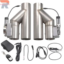 2Pcs 3"Electric Exhaust Downpipe  Valve + One CONTROLLER REMOTE KIT