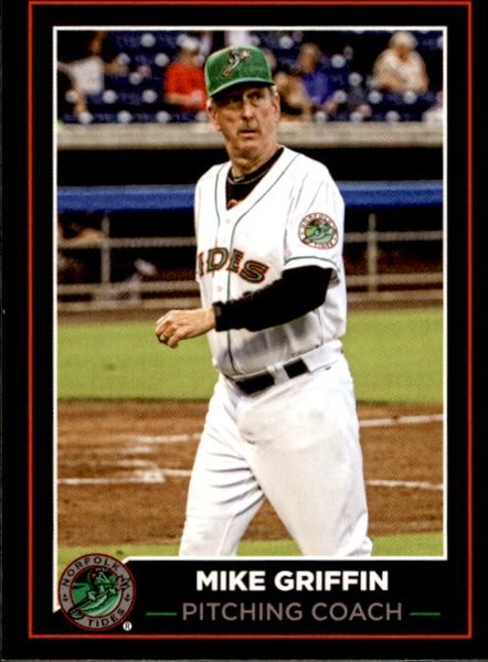 Camiseta deportiva 2019 Norfolk Tides Choice #16 Mike Griffin entrenador de lanzamiento Hawthorne Nueva Jersey