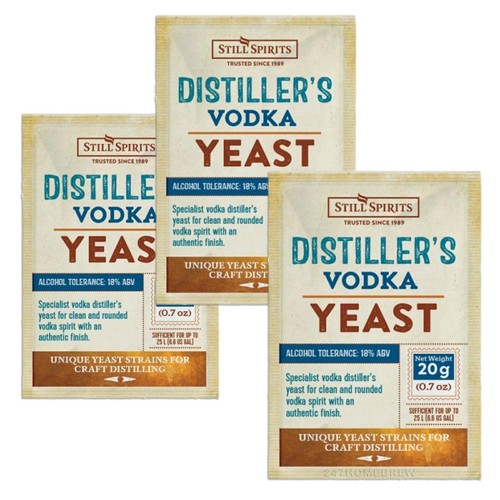 3x Still Spirits Distillers Vodka Yeast 20g for 25L 18% ABV