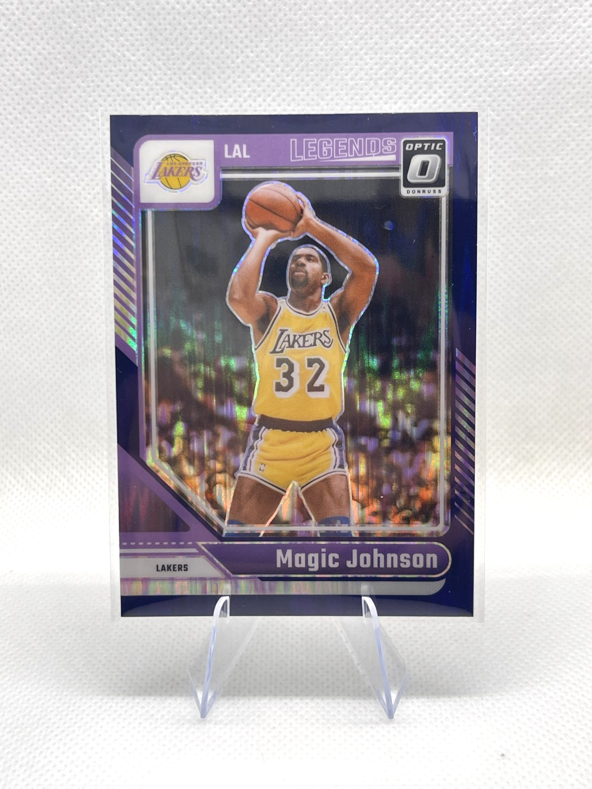 2024-2025 Panini Donruss Optic Magic Johnson Purple Shock #239 Lakers