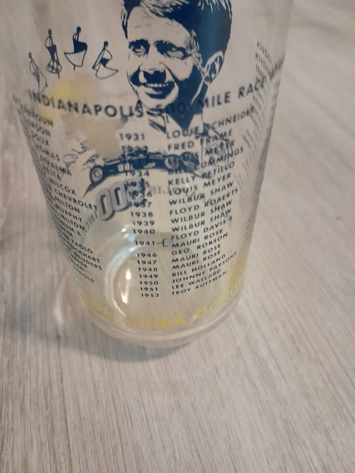 Vaso de vidrio Indianapolis 500 Mark Donohue 1973 Foto 3 de 4