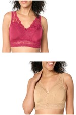 Rhonda Shear Women's 2-pack Classic Pin-Up Bra Berry/Sienna
