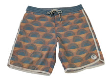 O'Neill Horizon Board Shorts Mens 33 Brown Blue Swim Surf Beach Vacation Pool