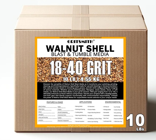 GRITSMITH Ground Walnut Shell Media (18-40 Grit)