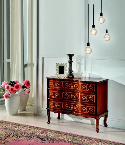 Italienische MöBel Holz Braun Kommode Anrichte Luxus Stil Barock Sideboards Neu-image