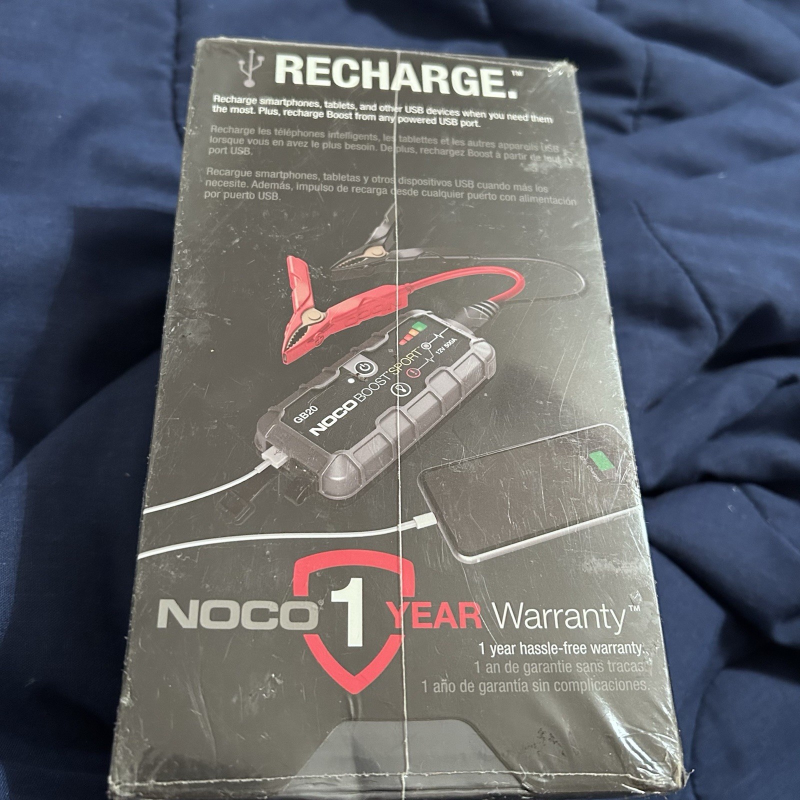 NEW NOCO GB20 500 Amp Boost Sport UltraSafe Lithium Jump Starter