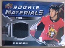 Josh Norris Rookie Materials - Ottawa Senator...