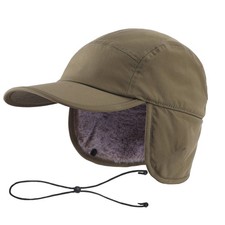 Mens Faux Fur Trapper Hat Waterproof Visor Fleece Lined Winter Baseball Cap E...