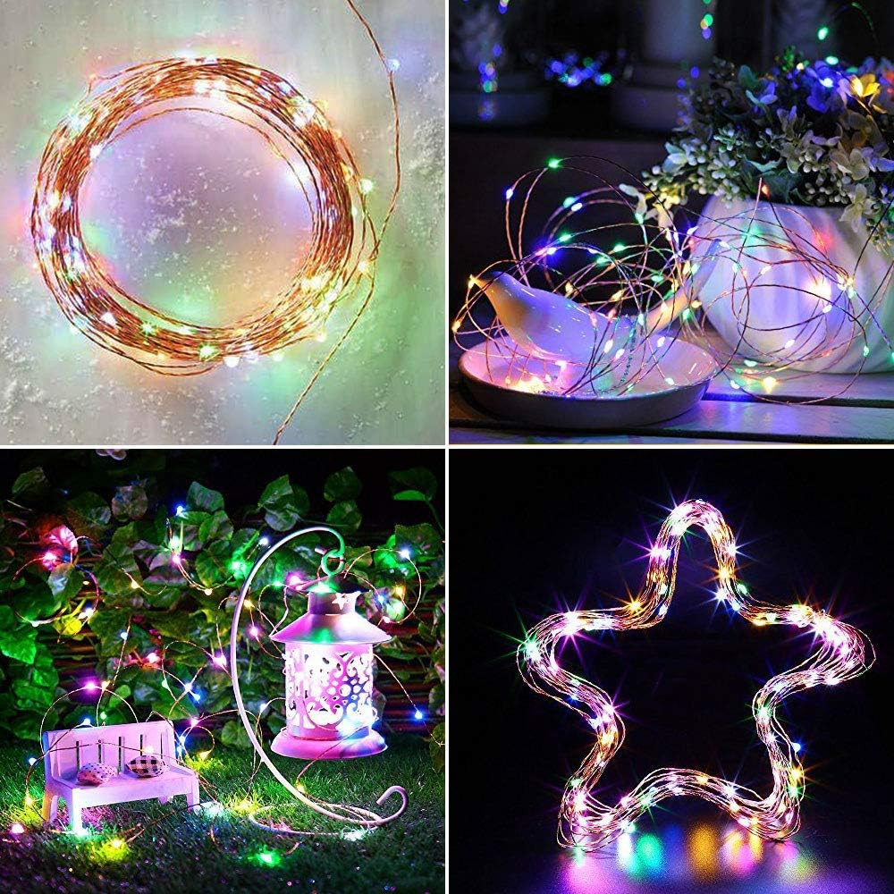 Solar String Lights Outdoor - 2 Pack Total 66Ft 200LED Solar Fairy Lights Waterp