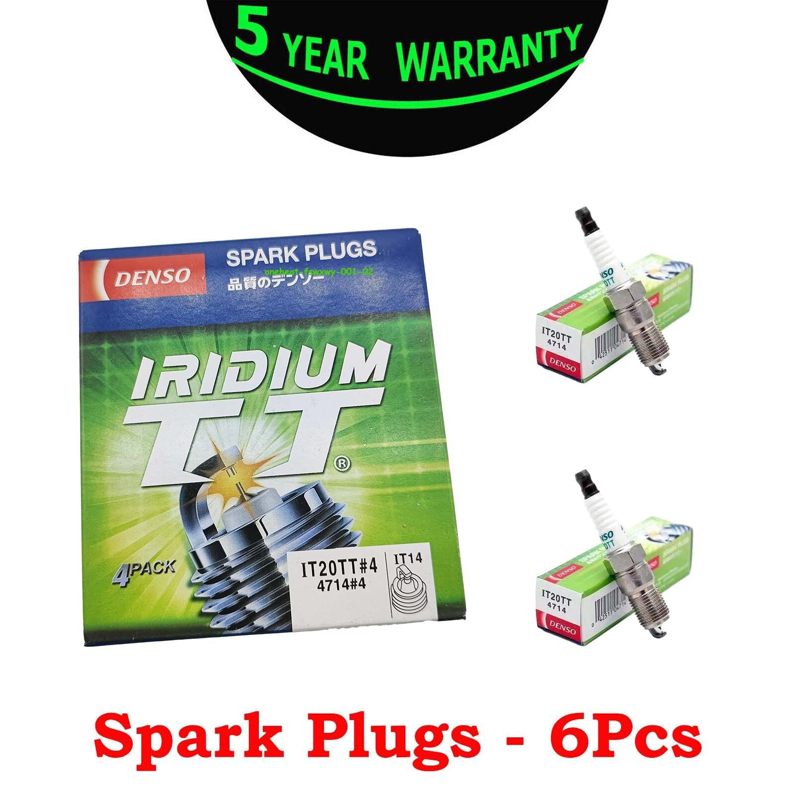 Set of 6 Denso Iridium Spark Plugs 4714 IT20TT For Ford E-350, F-150, Mustang