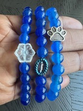 Blue chalcedony bracelet 8mm SIZE 6.5-7 ONE