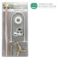Garden Tap Kit Through Wall Outside Garden Tap Kit -350mm Wall Plate Bib Tap Set
