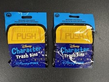 Disney Parks Trading Pins Character Trash Bins 5 Pin Mystery Bag Set Of 2