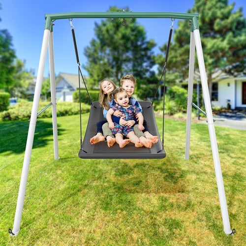 Trekassy Heavy Duty Swing Set for Kids Adult with Metal Frame 60" Platform Swing - Picture 2 of 9