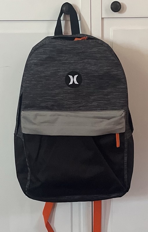 NEW-HURLEY 17” Large Gray Backpack, School bag, Gym, Hiking, Travel, Computer