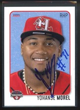 2023 Hickory Crawdads YOHANSE MOREL Signed Card autograph auto RANGERS