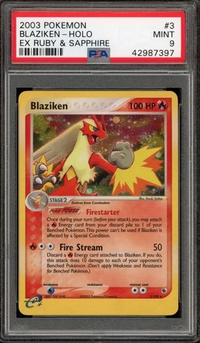 Pokemon Blaziken EX Ruby & Sapphire Holo Rare #3 PSA 9 Mint