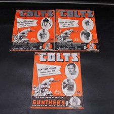 1950 Baltimore Colts Program Lot (3) NFL Eagles/Giants/Packers ZJ21003
