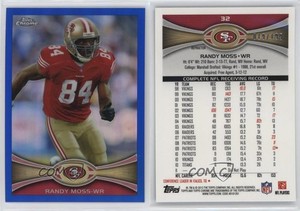 2012 Topps Chrome Blue Refractor /199 Randy Moss #32 HOF
