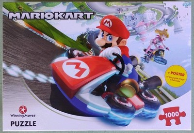 Winning Moves Nintendo Mario Kart Funracer 1000-piece Jigsaw Puzzle w/ Poster