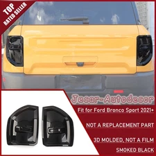 Smoked black Rear Taillight Lamp Cover Trim Bezels For Ford Bronco Sport 2021+