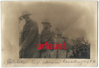 German WWI Photo Canadien and British POWs at Zillebeke Flanders 1916