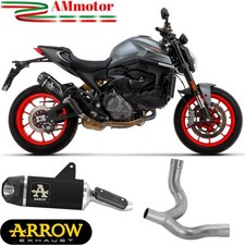 Scarico Ducati Monster 937 2024 Arrow Terminale Nero Raccordo Inox No-Kat Moto