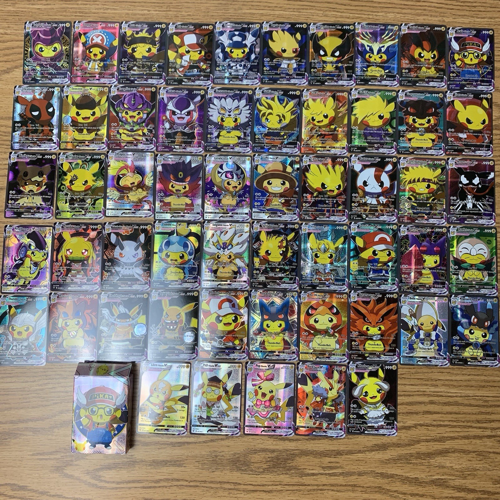 Pikachu VCOS COMPLETE SET - 55x Pokemon Cards Cosplay Holo Full Art Alt Art Card