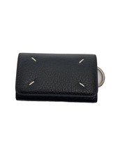 Maison Margiela 4-Stitch Leather Key Case, Black, Men's