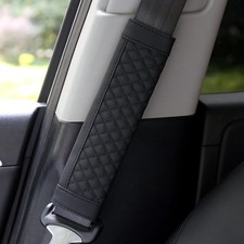 2PCS Car Seat Belt Cover Pad, Leather Seatbelt Covers, Car Accessories Black