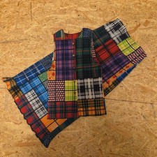 PLEATS PLEASE ISSEY MIYAKE Sleeveless Top Vest Skirt Set Multi-check PP64-JG221