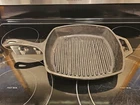 Vintage Lodge 10.5" Inch Cast Iron Square Griddle Pan Skillet Grill Steak USA