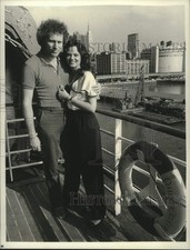 1981 Press Photo Rod Arrants, Sherry Mathis aboard the Queen Elizabeth 2