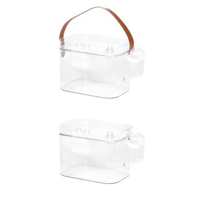 Tragbarer Hamsterkäfig, durchsichtige Haustiertrage, leicht zu reinigen mit Wasserflasche, klein