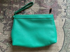 Green Leather Whistles Clutch Bag Used Once