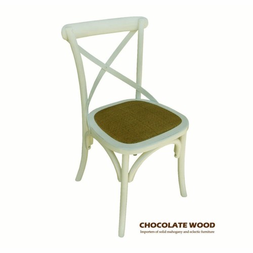 VALENTINA Rustic oak round pedestal table parquetry top 120cm w/4 white chairs - Picture 2 of 4