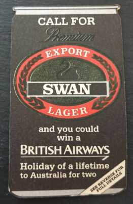 Swan Lager - British Airways Competition - Vintage Bierdeckel 1986