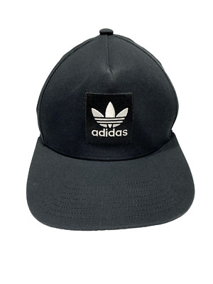 Adidas Men's Originals Snapback Flatbrim Cap Hat Trefoil Logo Sample Black
