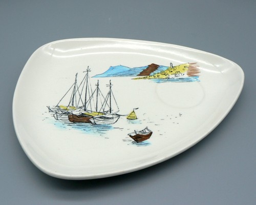 MIDWINTER POTTERY CANNES NEW SHAPE TV TRAY TENNIS PLATE 1950S 243/TV HUGH CASSON - Picture 6 of 11