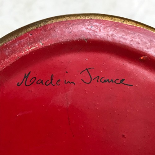 Antique--Metal Tole Ware Cache Planter Pot--Hand Painted--Made in FRANCE - Picture 3 of 11